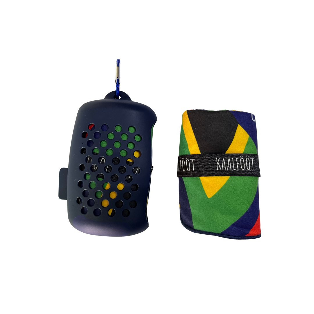 Microfibre Tuck Away Towel - Mzansi Navy Background