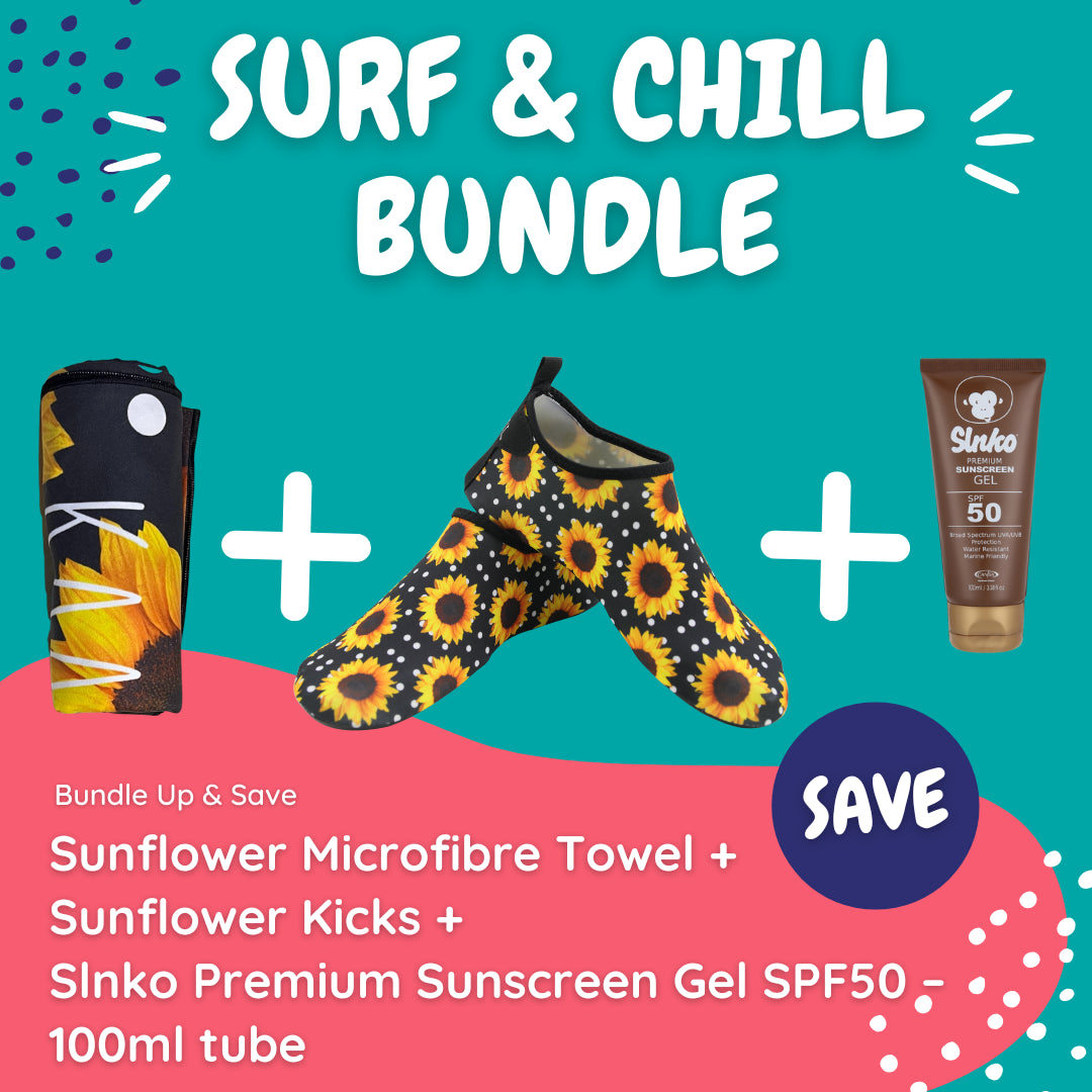 Sunflowers Surf & Chill Bundle (with Gel Tube Sunscreen) - Kaalfööt