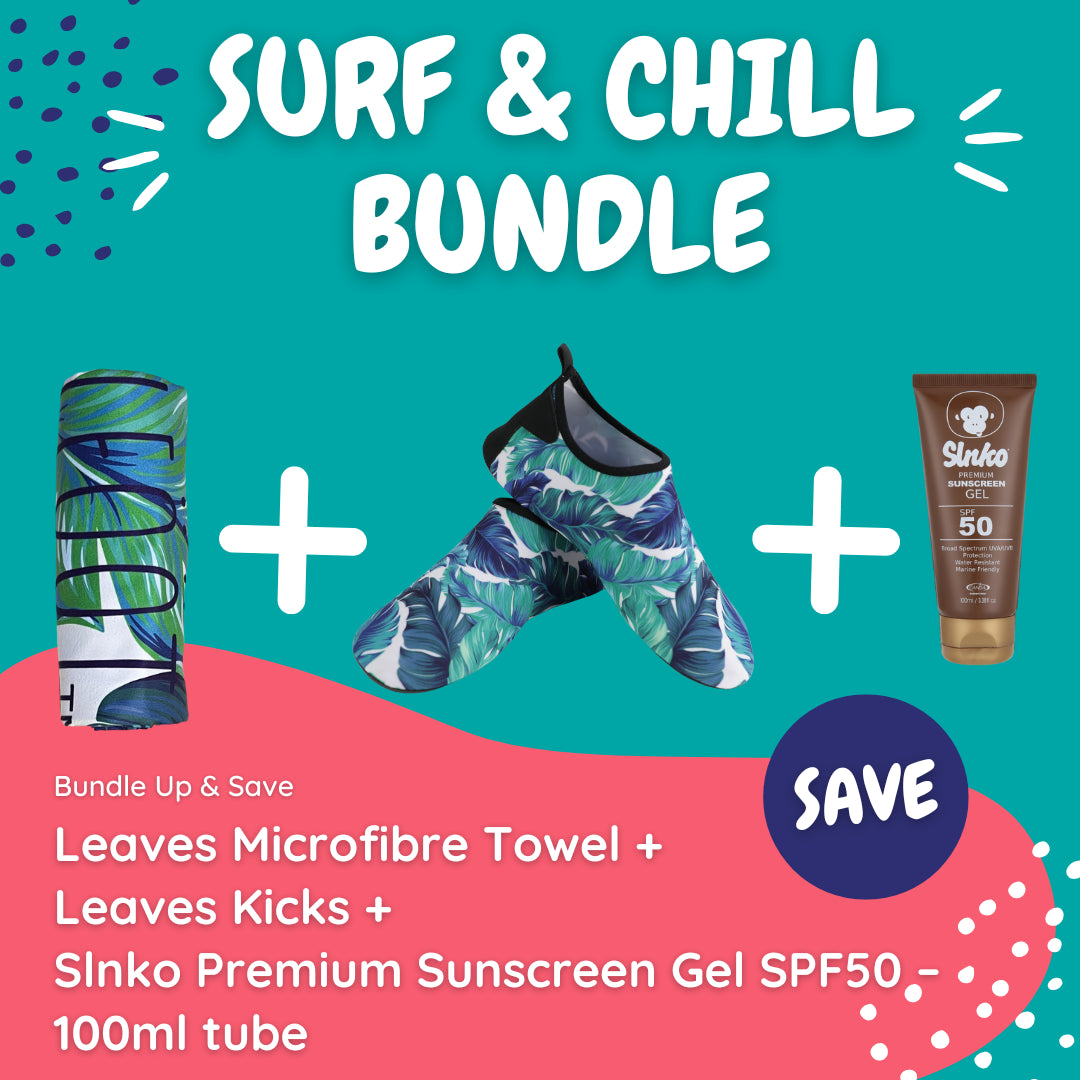 Leaves Surf & Chill Bundle (with Gel Tube Sunscreen) - Kaalfööt