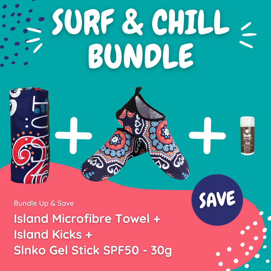 Island Beach Towel Surf & Chill Bundle (with Stick Sunscreen) - Kaalfööt