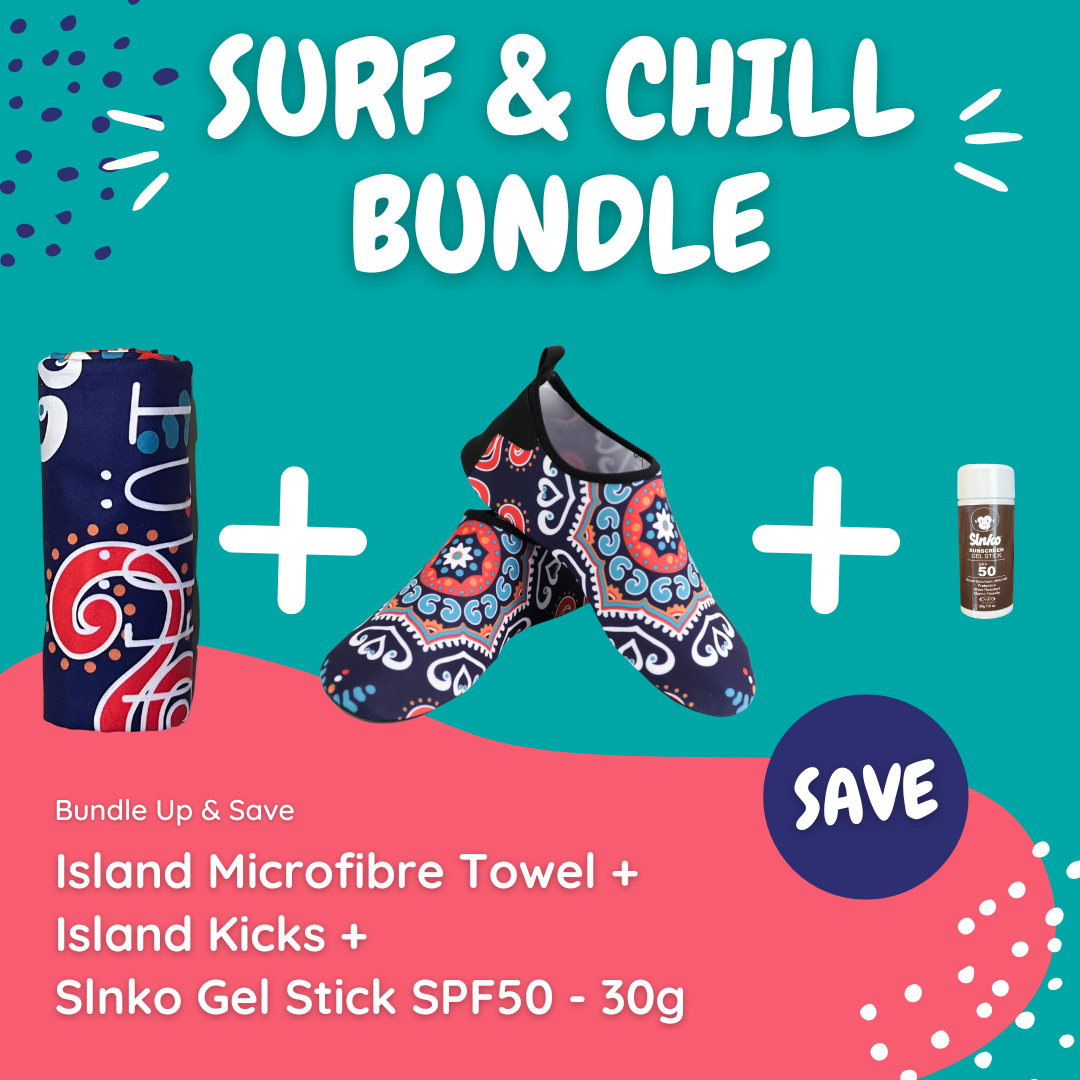 Island Beach Towel Surf & Chill Bundle (with Stick Sunscreen) - Kaalfööt