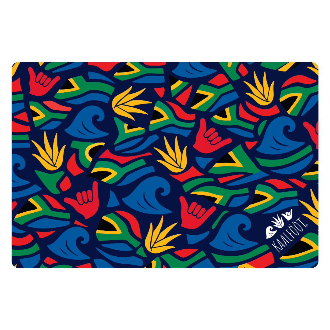 Microfibre Towel - Mzansi Navy Background - Kaalfööt