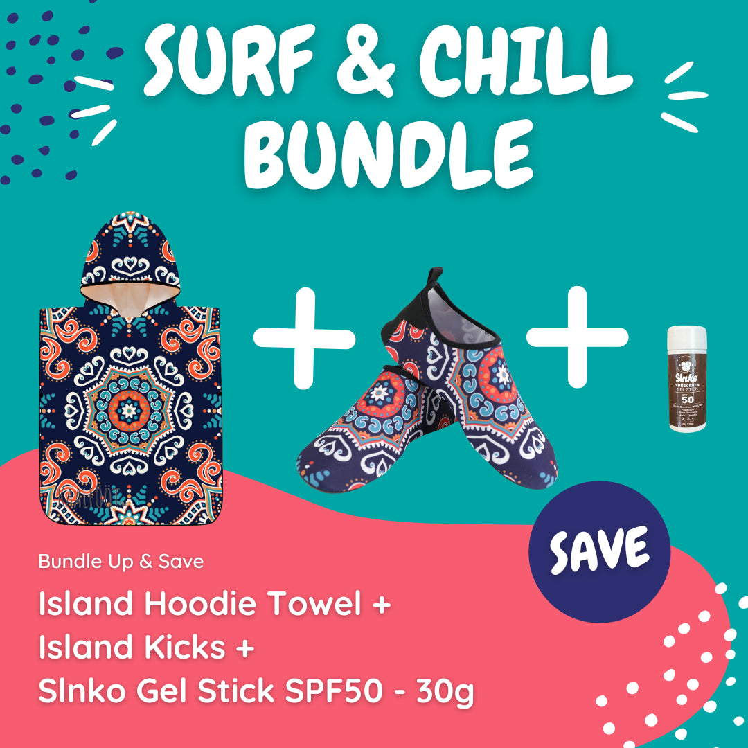 Island Hoodie Towel Surf & Chill Bundle (with Stick Sunscreen) - Kaalfööt