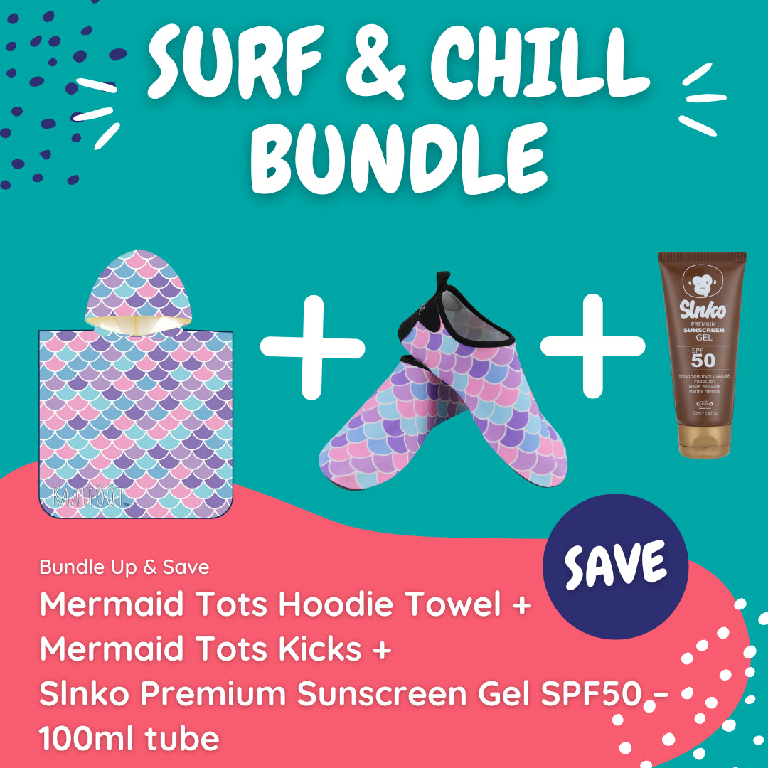 Mermaid Tots Surf & Chill Bundle (with Gel Tube Sunscreen) - Kaalfööt