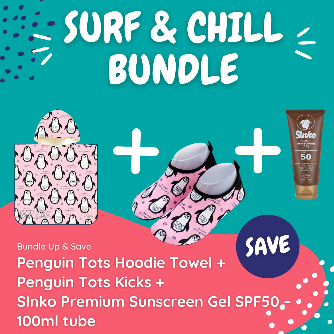 Penguin Tots Surf & Chill Bundle (with Gel Tube Sunscreen) - Kaalfööt