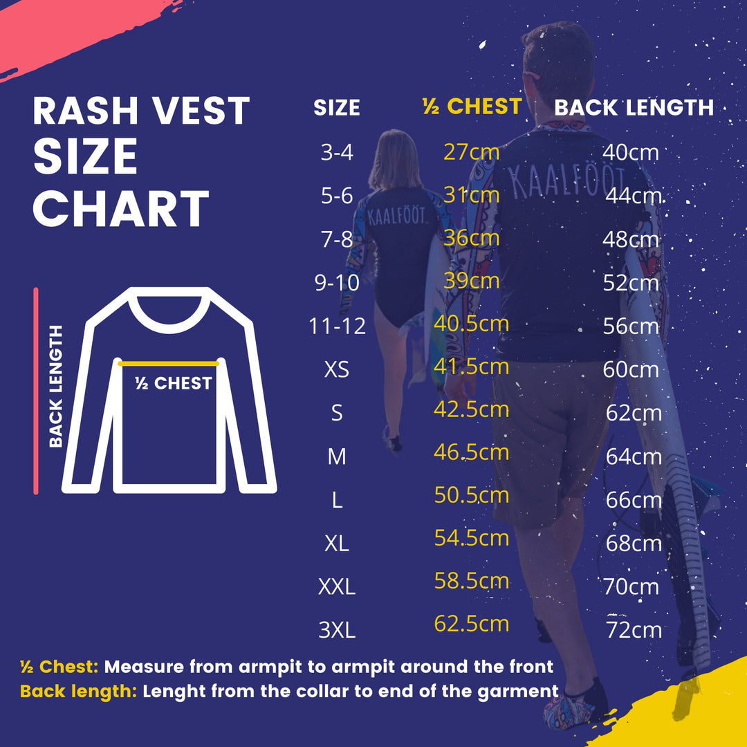 Rash vest sizing